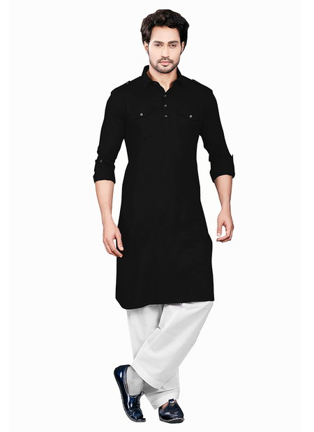 Black Colour Outluk Stylish Festive Wear Heavy Mens Wear Pathani Latest Collection Outluk 1